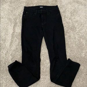 Hudson Destructed Black Skinny, Size 27
